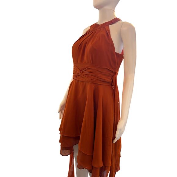 Anya Women's Halterneck Chiffon Knee-Length Wedding Guest Dress Size 12 wom3002 - Picture 8 of 10